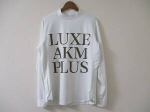 ☆LUXE AKM PLUS/リュクスエイケイエムプラス☆未使用 フロントロゴモックネック長袖Tシャツ ストレッチ ゴルフ トレーニング ジム 