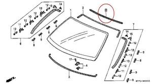 ホンダ純正新品 DC2 フロントガラスアッパーモール インテグラ フロントガラスモール アッパーモール モール フロントガラス