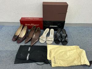 ★ハイブランド★靴 パンプス サンダル ヒール まとめ★CHANEL(シャネル)★LV(ルイヴィトン)★FERRAGAMO(フェラガモ)★GUCCI(グッチ) 計4点