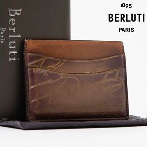 * beautiful goods *Berluti Berluti kali graph . leather card holder card-case card-case card-case ticket holder men's box attaching 26-2