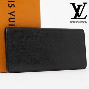 ★美品★LOUIS VUITTON ルイヴィトン M30501 タイガ ポルトフォイユ ブラザ 二つ折り 長財布 ウォレット メンズ ブラック系 TA2126 716-7