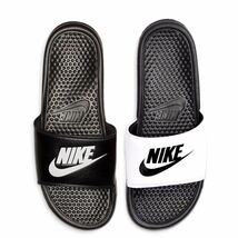 新品未使用 NIKEナイキ BENASSI ベナッシ ミスマッチ JDI 27cm 白黒 ホワイト ブラック シャワーサンダル スリッパ アシンメトリー 黒白_画像4