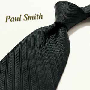 【美品】Paul Smith ポールスミス ネクタイ ストライプ柄 ジャカード織 ソリッドタイ 無地 マルチストライプ スーツ ハイブランド 高級