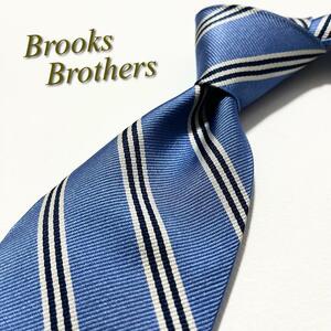 【美品】Brooks Brothers ブルックスブラザーズ ネクタイ レジメンタルストライプ柄 米国製 メンズ スーツ ハイブランド 高級 ブランドロゴ