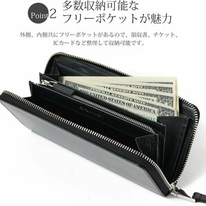 QQ930 CK カルバンクライン 定価19800円 新品 黒 ラウンドファスナー長財布 メタリック牛革 345185 カード12枚収納 ブラック CALVIN KLEINの画像3