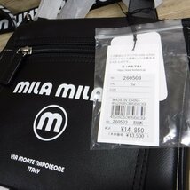 YY618 ミラ・ミラン mila milan 定価14850円 新品 2WAY ミニトートバッグ 黒 ミニショルダーバッグ 260503 ユニセックス ミーチョ_画像10