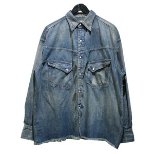 SAINT Mxxxxxx セントマイケル 23AW DENIM SHIRT ダメージ加工デニムシャツ 長袖シャツ 8073000148821