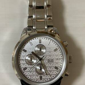 D&Gドルチェアンドガッバーナ 本物 全面ロゴダイヤル ビックフェイス 人気クロノグラフ メンズ腕時計 稼働品の画像2