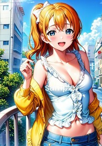 高坂穂乃果/ラブライブサンシャイン/アニメ/写真/ポスター/A4サイズ/光沢写真/同人誌/美少女/イラスト/