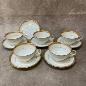 Noritake オールドノリタケ カップ&ソーサー 5点 RICHMOND リッチモンド 昭和レトロ 金彩 金縁 