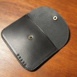 ヌメ革製 シンプル 大きい カード入れ BC6 ブラック 黒 コインケース 小銭入れ 財布 本革製 レザー 日本製 BOSSA 診察券入れの画像3