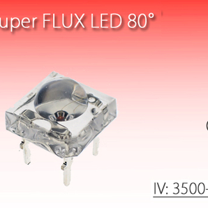 5mm semiPOWER FLUX LED 赤 5000mcd （10個） 自作テールランプや改造に 70mA (45mA) 代引き可の画像1