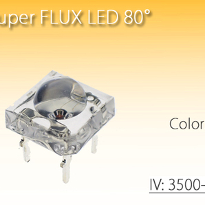 5mm semiPOWER FLUX LED アンバー 5000mcd （10個） 自作LEDウインカーや改造に 70mA (45mA) 代引き可の画像1