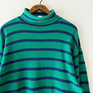 90s OLD GAP デカタグ ボーダー タートルネック 長袖 Tシャツ L ビンテージ 90年代 オールド ギャップ ロンT カットソー ヴィンテージ