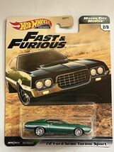 HW ‘72 Ford Gran Torino Sport フォード　グラントリノ　スポーツ　ワイルドスピード　ホットウィール_画像1