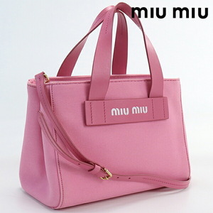 中古 ミュウミュウ トートバッグ レディース ブランド MIUMIU(OUTLET) カナパ トートバッグ キャンバス 5BA176 ZKI F0410 ピンク