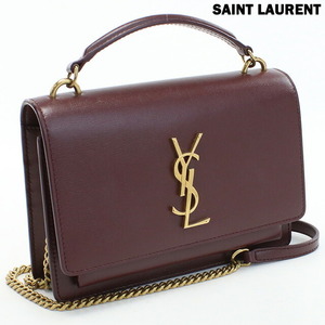 中古 サンローラン ハンドバッグ レディース ブランド SAINT LAURENT サンセット チェーンウォレット レザー 533026 パープル