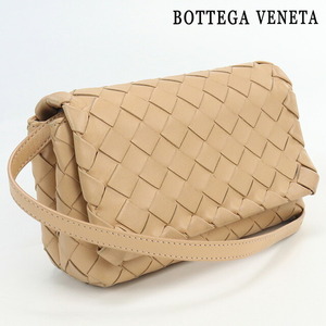 中古 ボッテガヴェネタ 斜め掛け ショルダーバッグ レディース ブランド BOTTEGA VENETA イントレチャート ラムスキン ベージュ