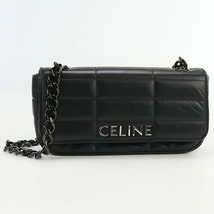 中古 セリーヌ ショルダー レディース ブランド CELINE マトラッセモノクローム チェーンショルダーバッグ カーフスキン_画像2