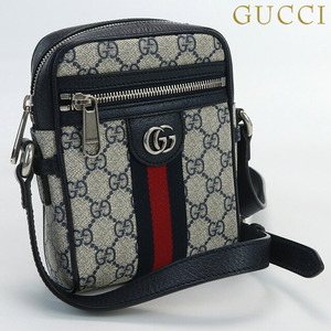 中古 グッチ 斜め掛け ショルダーバッグ レディース ブランド GUCCI オフィディア GGショルダーバッグ PVC 598127 ネイビー