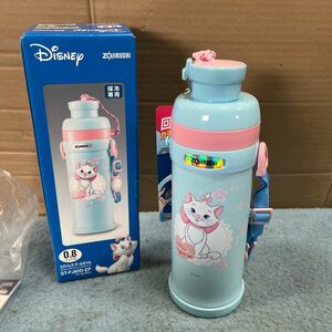 水筒 ステンレスボトル ZOJIRUSHI Disney Marie 0.8L 子供用 超軽量 直飲み ペールブルー 象印