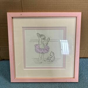  young lady . soft toy . pencil paper . frame interior dressing up lovely genuine work . copy . unknown 