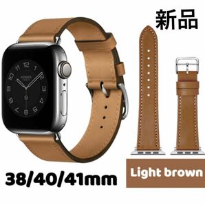 【590010384041】38/40/41mm AppleWatchバンド 合皮 アップルウォッチバンド　ライトブラウン