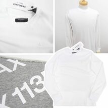 [新品]1PIU1UGUALE3 RELAX【L】バックロゴ 長袖Tシャツ ロングT 背面にスウェット素材のロゴ 白 ウノピゥウノウグァーレトレ【送料185円】_画像2