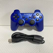 即決☆ PS3 ワイヤレスコントローラー メタリックブルー DUALSHOCK3 CECH-ZC2J SONY プレステ3 デュアルショック BLUE 青_画像1