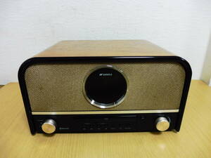 「6032/T3A」Sansui サンスイ SMS-800BT レトロデザイン CDステレオシステム Bluetooth対応 CDプレーヤー アダプター付 中古品 現状品