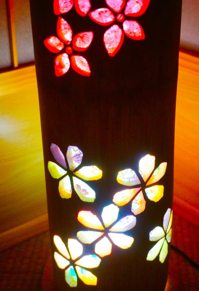 ◆両面彫◆竹灯り・竹あかり・竹灯籠 ~~ 癒しの灯り 華衣ライン★華々花★~~ ◆両面彫◆竹灯り・竹あかり・竹灯籠 ~~ 癒しの灯り 華衣ライン★華々花★~~