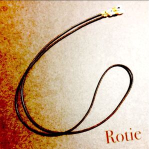 長め メガネチェーン 茶色 ロウ引き紐