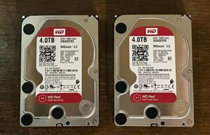 【中古HDD】Western Digital　WD40EFRX　中古HDD SATA 3.5inch 4TB　2セット【正常動作品】