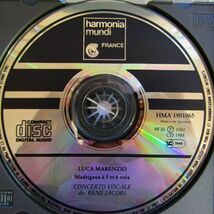 【harmonia mundi】ヤーコプス「マレンツィオ：5声、または6声のマドリガーレ」1982年　西独盤1988年プレス_画像3