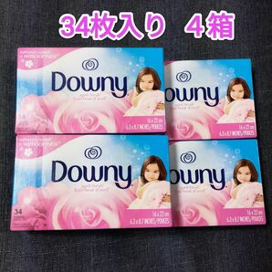 ダウニー柔軟剤シート エイプリルフレッシュ 34枚×４箱乾燥機用ランドリーシート Downy