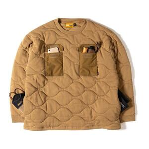 COYOTE_L GRIP SWANY グリップスワニー GEAR POCKET QUILT CREW 2.0 ギアポケットキルトクルー GSC-52 (L， COYOTE)