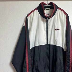 Lサイズ NIKE ビンテージ ナイキ ナイロンジャケット 90s デカロゴ ビッグスウォッシュ 