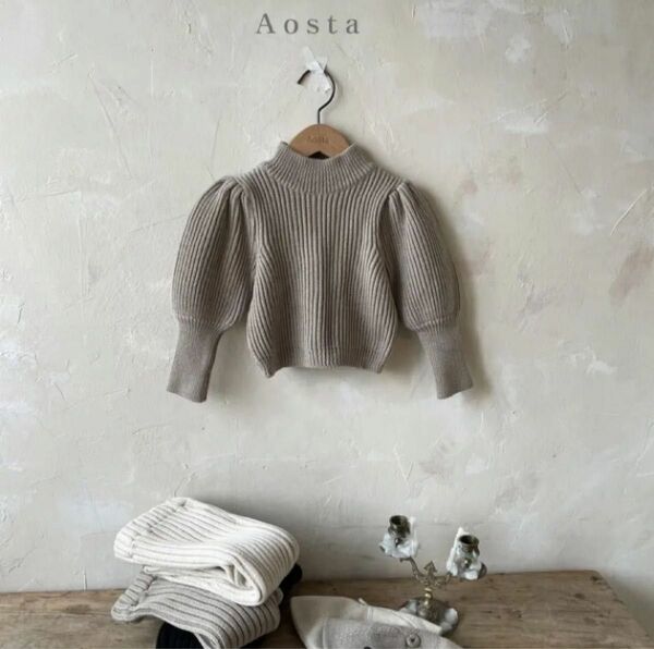 aosta アオスタ　パフニット　puff knit ニット　韓国子供服 ニット セーター 長袖