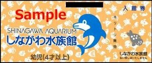 ◆00-01◆しながわ水族館 幼児(4歳以上)入館券 1枚-E◆