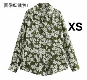 vintage ヴィンテージ レトロ フラワー 花柄 シャツ ブラウス トップス XSサイズ レディース★ZARA 好きな方に★2024 S/S 春新作 新品★