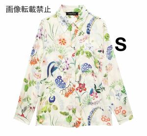 vintage ヴィンテージ レトロ フラワー 花柄 シャツ ブラウス トップス Sサイズ レディース★ZARA 好きな方に★2024 春新作 新品未使用★