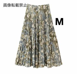 vintage ヴィンテージ レトロ フラワー 花柄 プリーツ フレアスカート ボトムス Mサイズ レディース★ZARA 好きな方に★2024 春新作 新品★