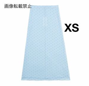 vintage ヴィンテージ レトロ ドット 水玉 ロング フレアスカート ボトムス XSサイズ レディース★ZARA 好きな方に★春新作 新品未使用★