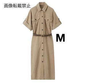 vintage ヴィンテージ レトロ ベルト付き シャツワンピース Mサイズ レディース★ZARA 好きな方に★2024 S/S 春新作 新品未使用★