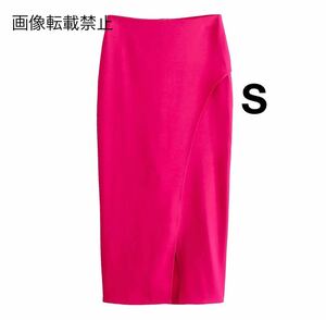 pink vintage ヴィンテージ レトロ スリット ロング タイトスカート ボトムス Sサイズ レディース★ZARA 好きな方に★春新作 新品未使用★