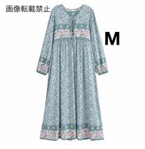 vintage ヴィンテージ レトロ 柄 花柄 エスニック ロング ワンピース Mサイズ レディース★ZARA 好きな方に★2024 S/S 春新作 新品未使用★_画像1