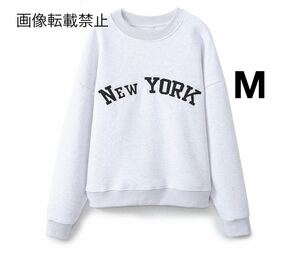 vintage ヴィンテージ レトロ ロゴ スウェット トレーナー トップス Mサイズ レディース★ZARA 好きな方に★2024 S/S 春新作 新品未使用★