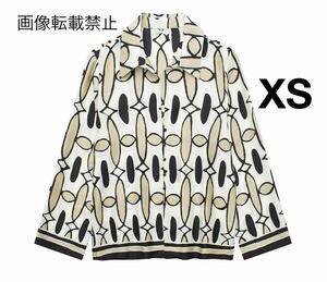 vintage ヴィンテージ レトロ 柄 シャツ ブラウス トップス XSサイズ レディース★ZARA 好きな方に★2024 S/S 春新作 新品未使用★