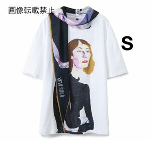 vintage ヴィンテージ レトロ デザイン プリント 半袖 Tシャツ トップス Sサイズ レディース★ZARA 好きな方に★2024 春新作 新品未使用★