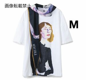 vintage ヴィンテージ レトロ デザイン プリント 半袖 Tシャツ トップス Mサイズ レディース★ZARA 好きな方に★2024 春新作 新品未使用★